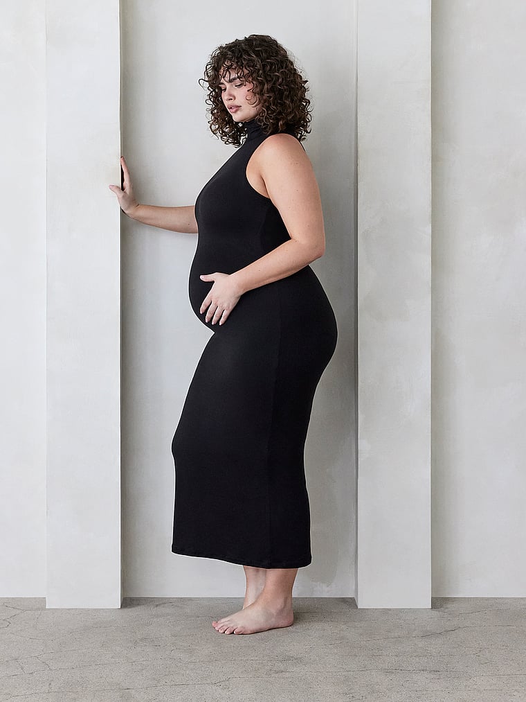 Victoria's Secret, Bumpsuit The Serena Dress, Black, onModelSide, 3 of 3