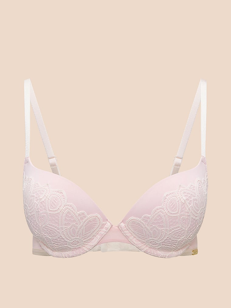 Victoria's Secret, Adore Me Dara Plunge Bra, Pink, offModelFront, 3 of 3