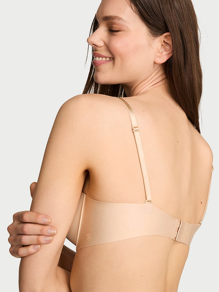 Victoria's Secret, Invisible by Victoria’s Secret Illusions Smooth Uplift Strapless Bra, Marzipan, onModelBack, 2 of 2
