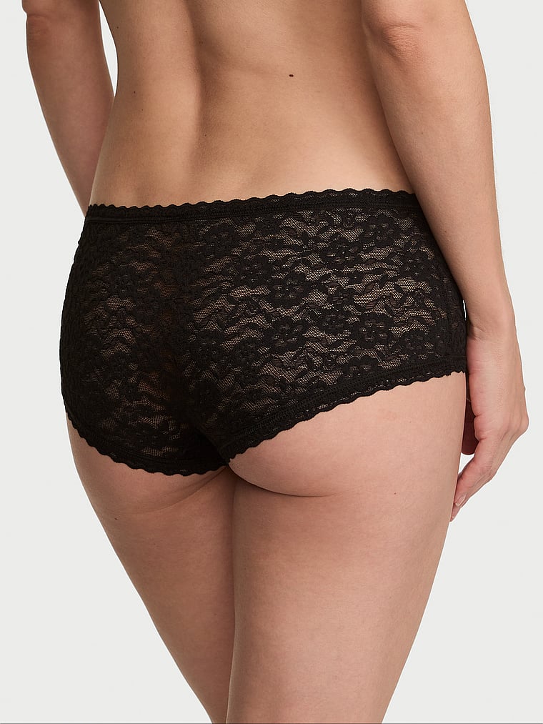 Victoria's Secret, The Lacie Lace Low-Rise Boyshort, onModelBack, 2 of 3