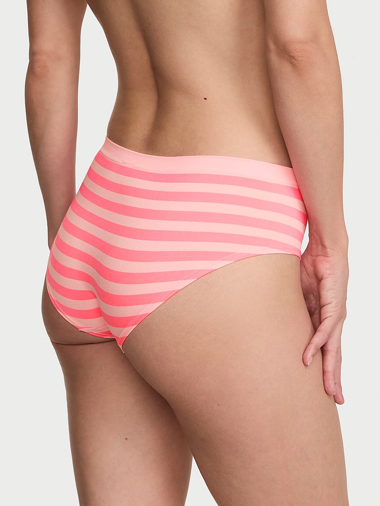 Victoria's Secret, Seamless Seamless Hiphugger Panty, Pink Highlighter Beach Stripe, onModelBack, 2 of 3 Maggie is 5'7" and wears Small
