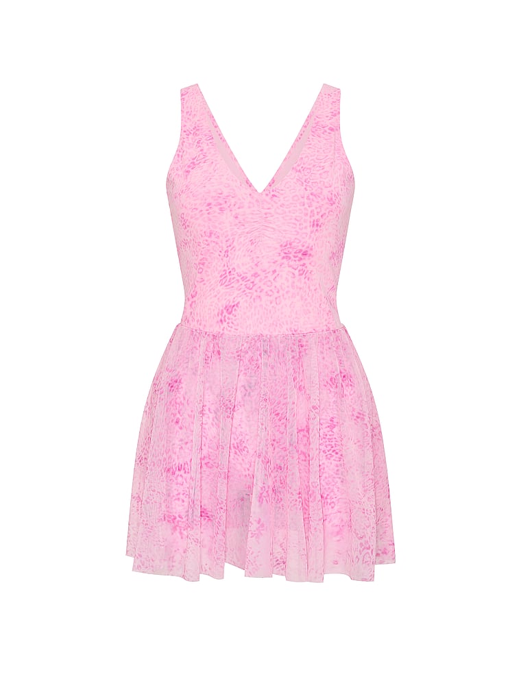 PINK PINK Relay™ V-Neck Dress, Pink Leopard, offModelFront, 3 of 3