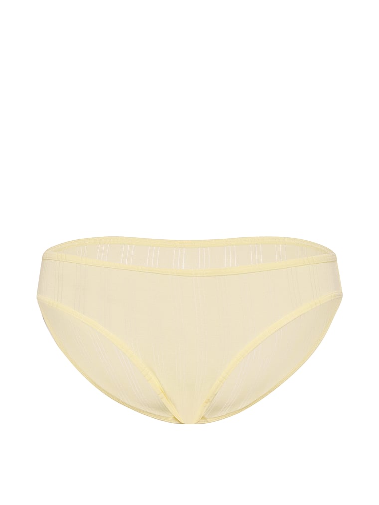 Victoria's Secret, Victoria's Secret Stretch Cotton Rib Bikini Panty, Sunny Honey, offModelFront, 3 of 3