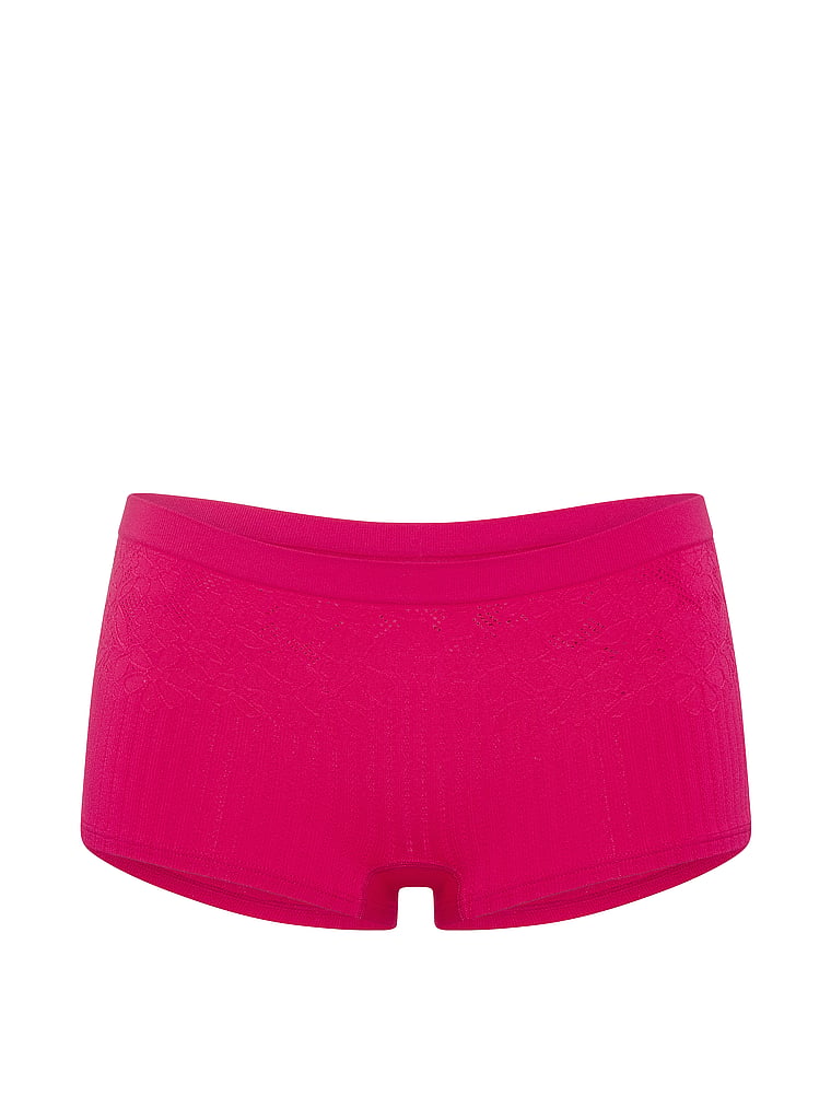 Victoria's Secret, Seamless Seamless Boyshort Panty, Pink, offModelFront, 3 of 3