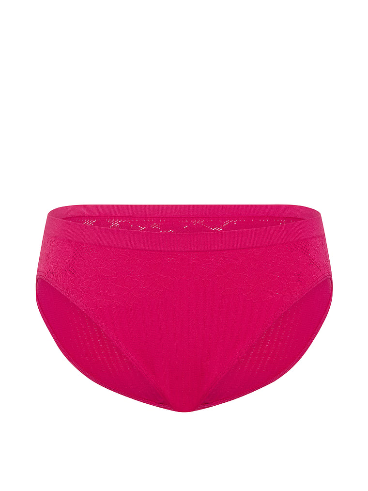 Victoria's Secret, Seamless Seamless High-Leg Brief Panty, Vibrant Fuchsia, offModelFront, 3 of 3