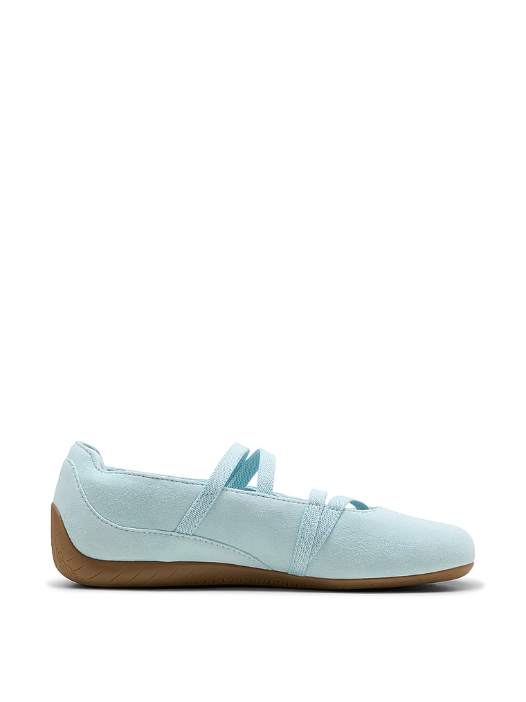 Puma Speedcat Suede Ballet Flats, Fresh Water-Gum, onModelSide, 3 of 4