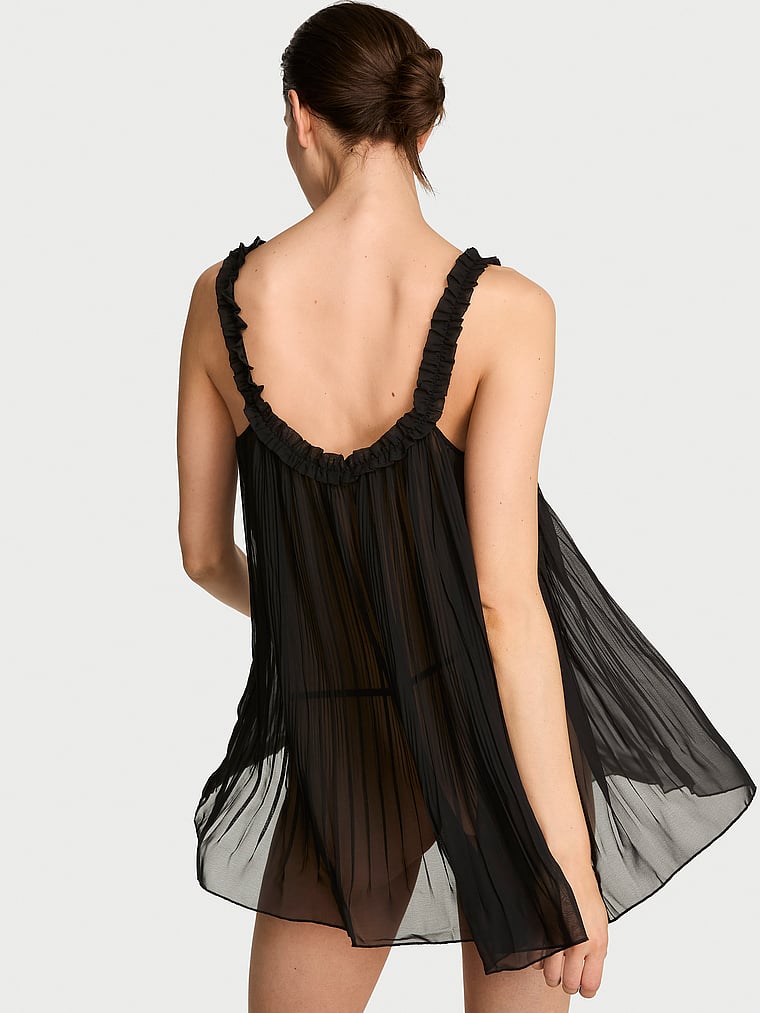Pleated Ruffle Babydoll Set