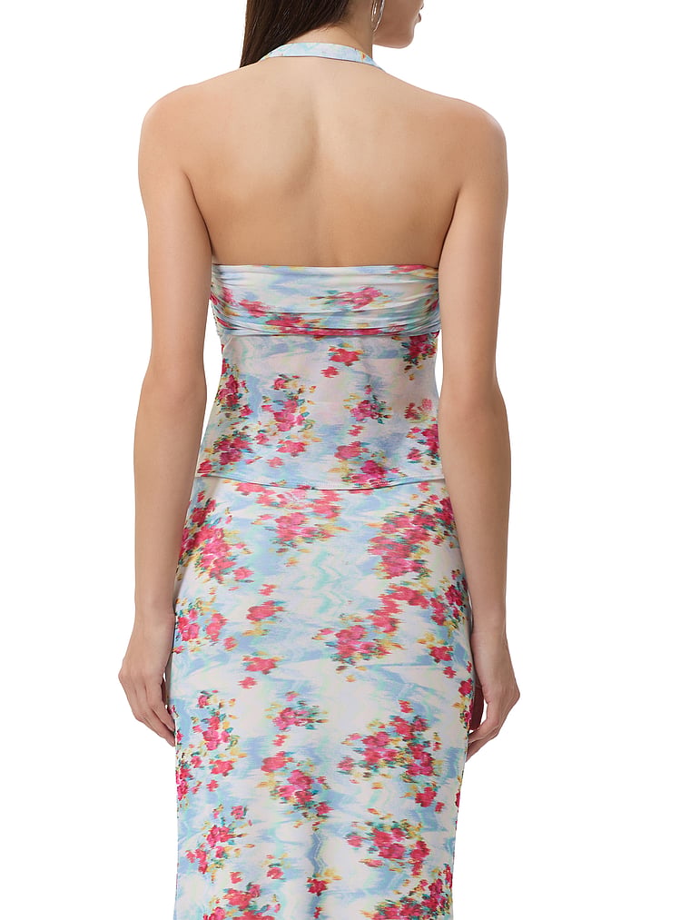 Victoria's Secret, AFRM Toks Halter Top, Digital Floral, onModelBack, 2 of 3