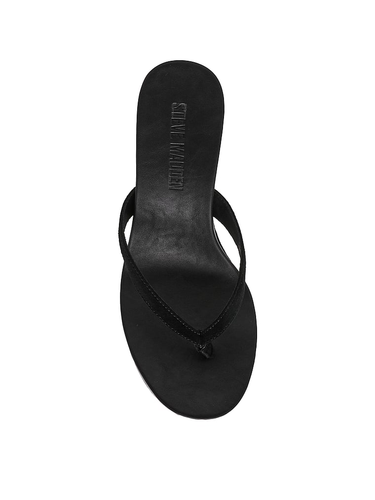 Steve Madden Playing Wedge Sandal, Black Suede, detail, 4 of 4