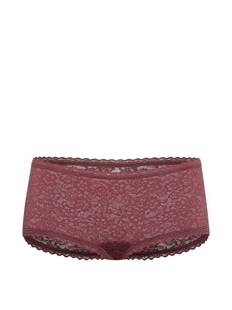 Victoria's Secret, The Lacie Lace Low-Rise Boyshort, Morning Rose, offModelFront, 4 of 4