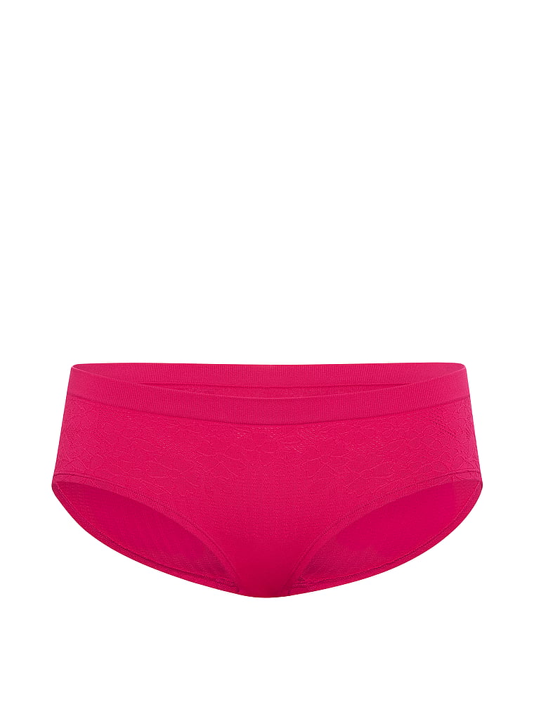 Victoria's Secret, Seamless Seamless Shimmer Hiphugger Panty, Vibrant Fuchsia, offModelFront, 3 of 3