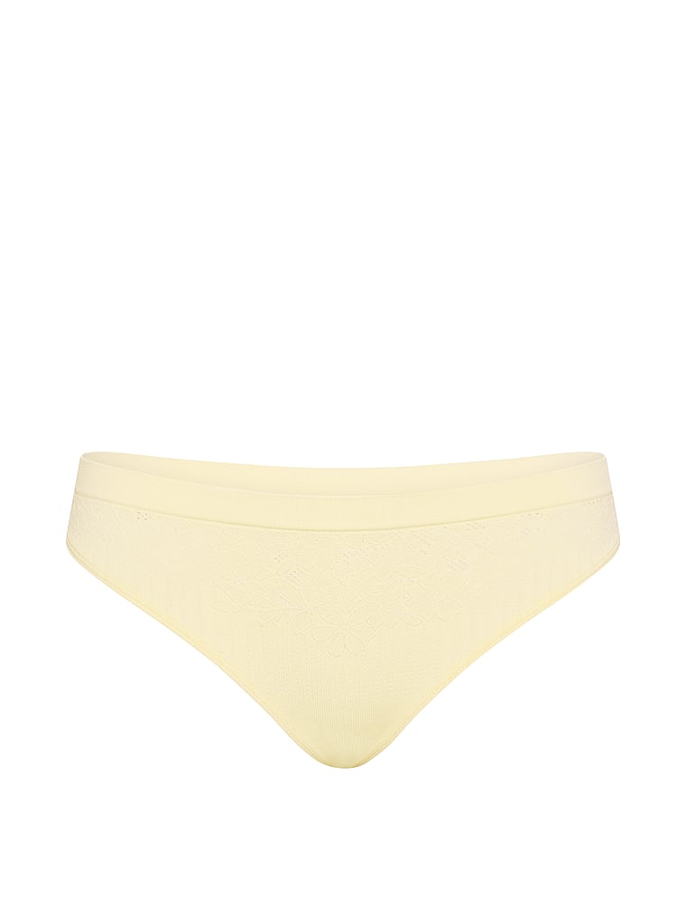 Victoria's Secret, Seamless Seamless Thong Panty, Sunny Honey, offModelFront, 3 of 3