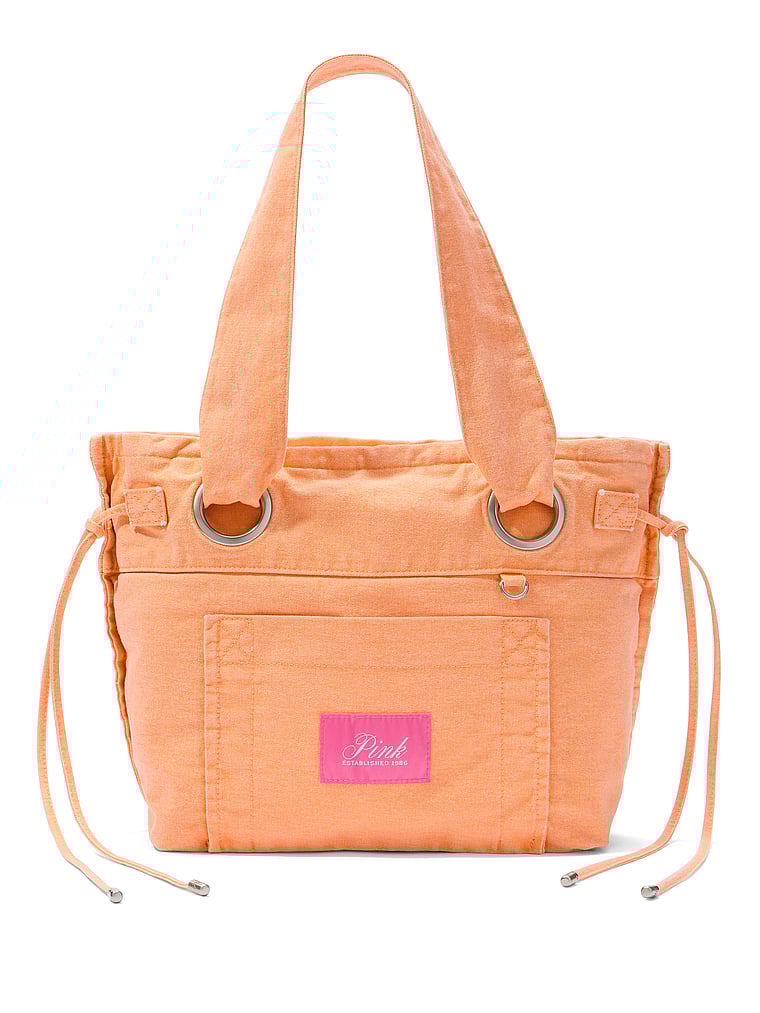 Canvas Flat-Bottom Tote Bag