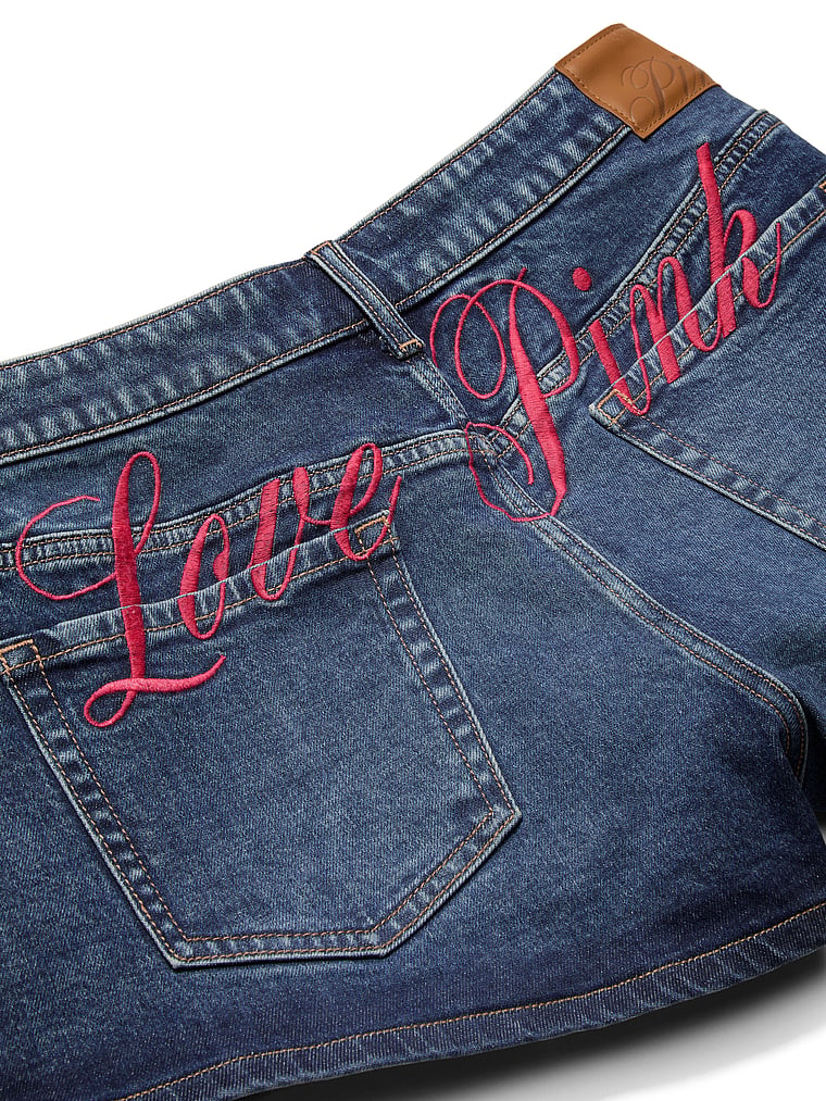Denim by PINK Mid-Rise Cheeky Shortie