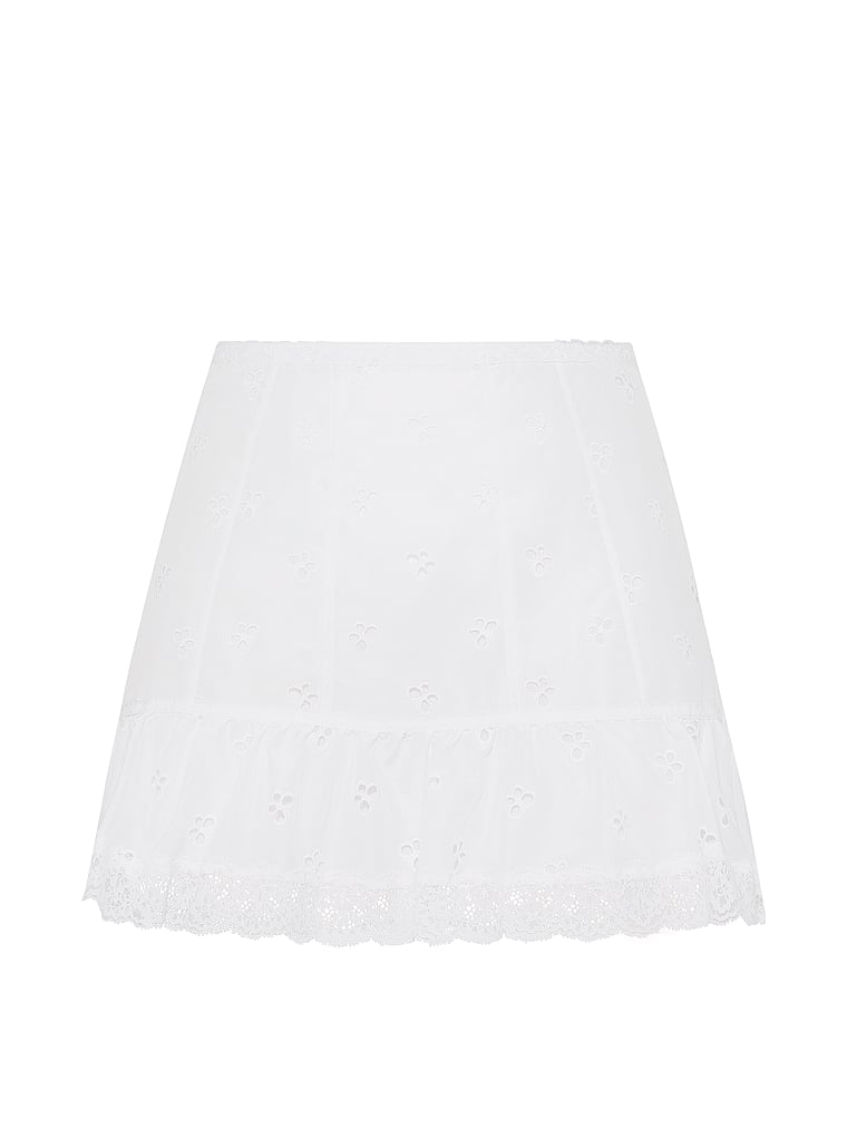 Victoria's Secret, Dream Angels Butterflies Eyelet Ruffled Skirt, VS White, offModelFront, 3 of 3