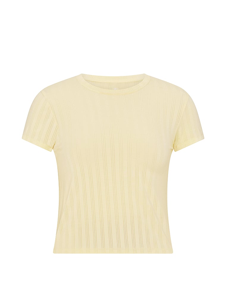 Victoria's Secret, Victoria's Secret SoSoft™ Modal Ultra-Fine Tee, Sunny Honey, offModelFront, 3 of 4