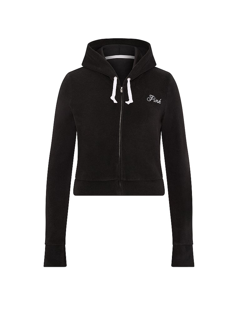 Buy Terry Full-Zip Cover-Up Hoodie, Black - Order Hoodies
