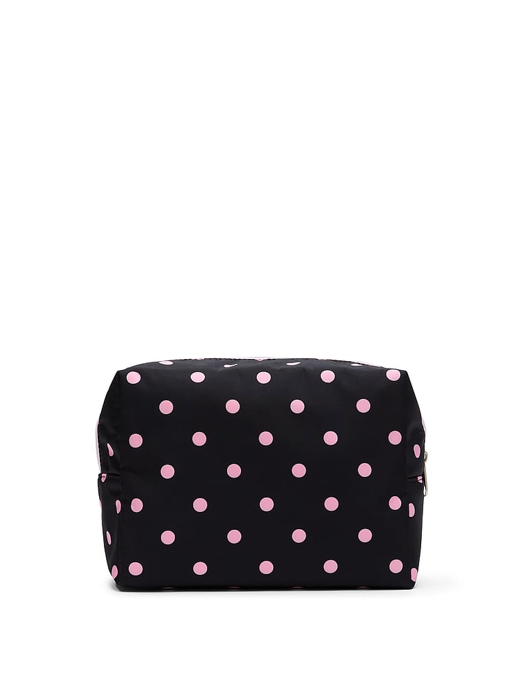 PINK Makeup Bag Trio, Black Dot, offModelBack, 3 of 4