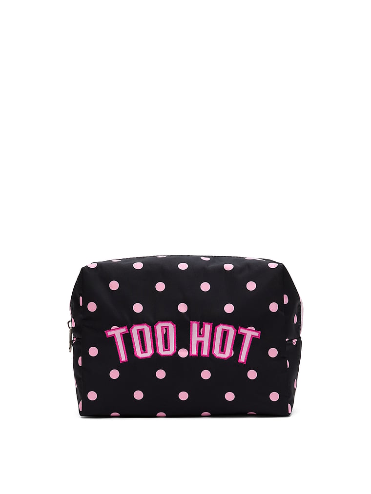 PINK Makeup Bag Trio, Black Dot, onModelBack, 2 of 4