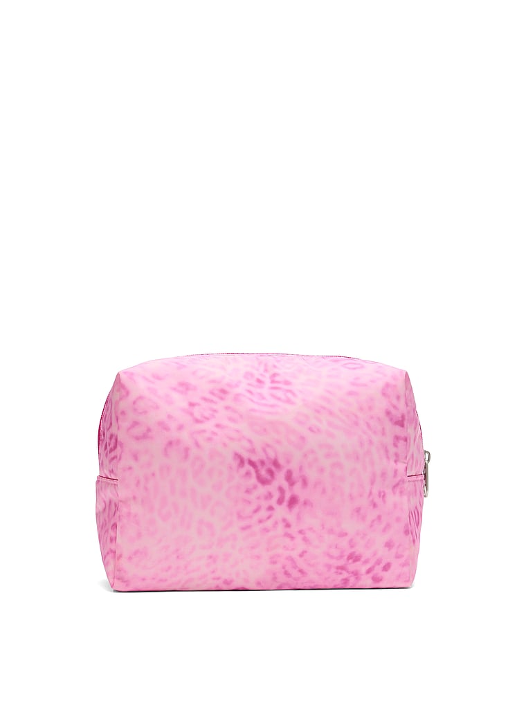 PINK Makeup Bag Trio, Pink Leopard, onModelSide, 3 of 5