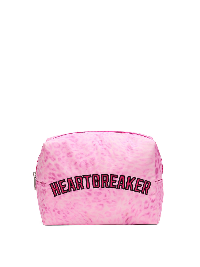 PINK Makeup Bag Trio, Pink Leopard, onModelBack, 2 of 5