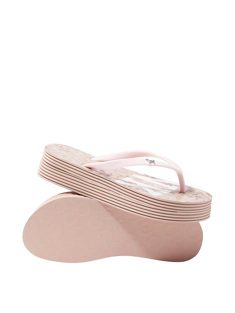PINK Platform Flip Flops, Leo Haze, onModelBack, 2 of 2