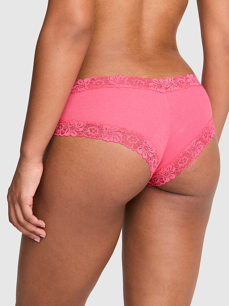 kpink♡ Buy PINK Wink™ Lace-Trim Cheeky Panty, Black - Order Panties