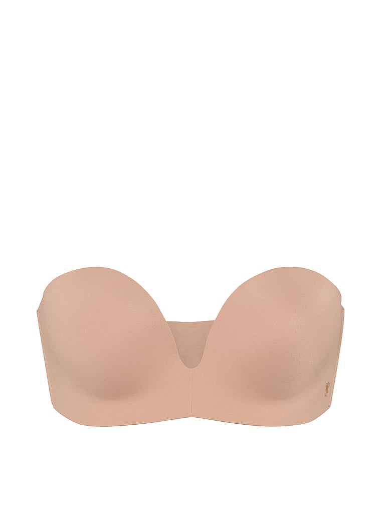 Victoria's Secret, Invisible by Victoria’s Secret Bombshell Add-2-Cups Push-Up Strapless Bra, Praline, offModelFront, 3 of 3
