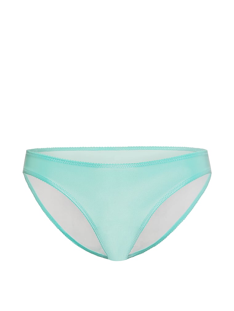 Victoria's Secret, Dream Angels Lace-Trim Bikini Panty, Canal Blue, offModelFront, 3 of 4