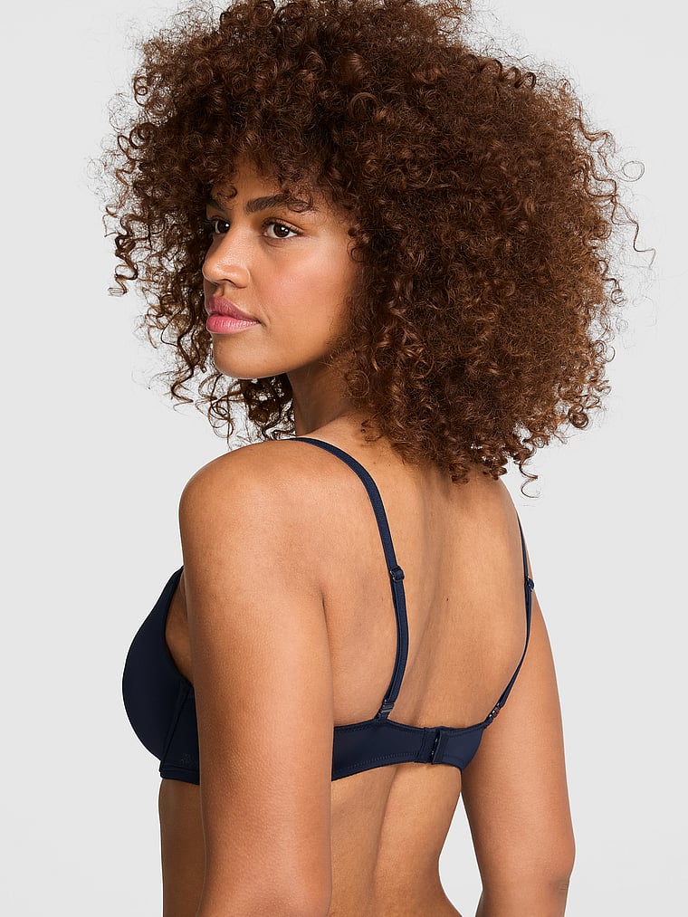 PINK Wear Everywhere™ Push-Up Bra, Noir Navy, onModelBack, 2 of 4