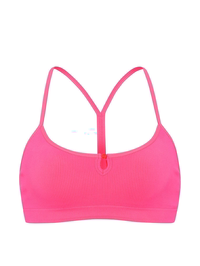 PINK AnyWear Low-Scoop Racerback Bra, Fall For Me Pink, offModelFront, 3 of 3