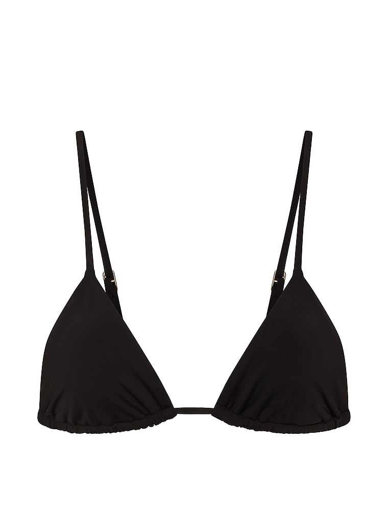 Victoria's Secret, Victoria's Secret Swim Tiny Triangle Bikini Top, Pure Black, offModelFront, 3 of 3