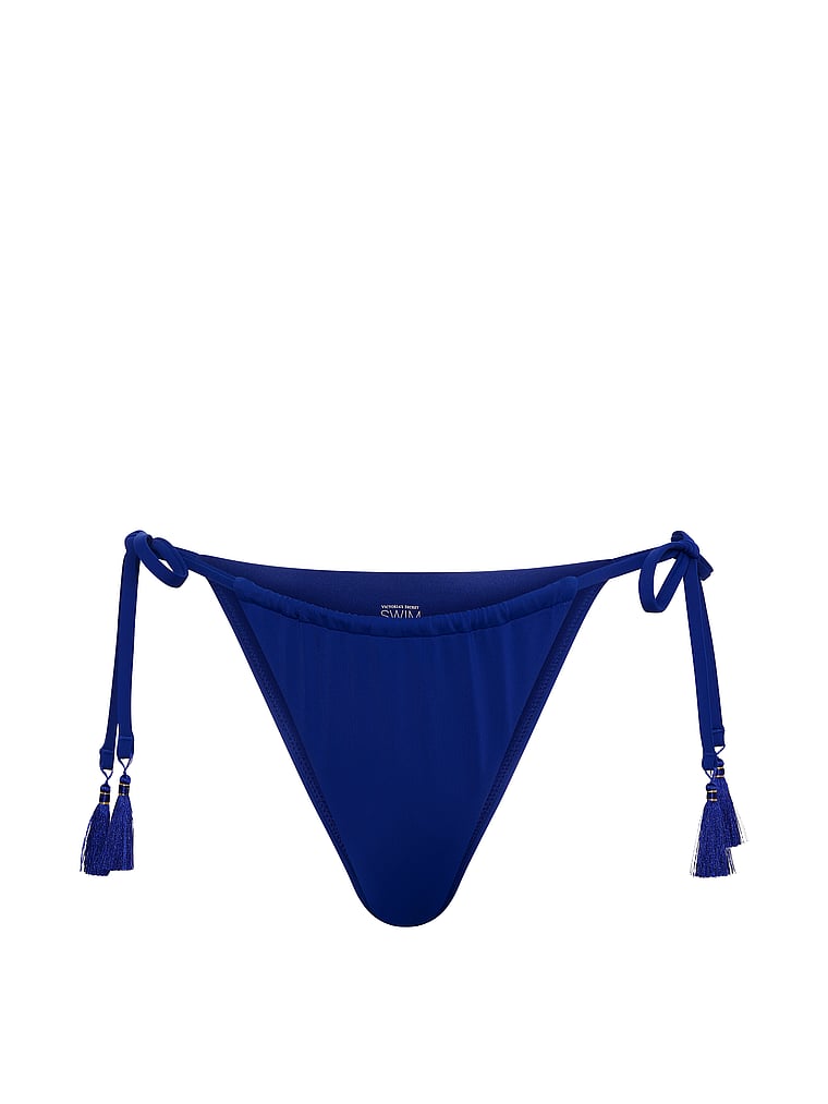 Victoria's Secret, Victoria's Secret Swim Itsy Side-Tie String Bikini Bottom, Fantasia Blue, offModelFront, 4 of 4