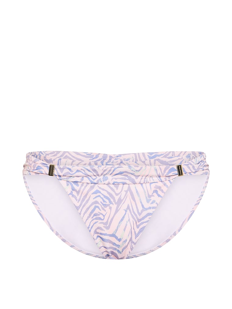 Victoria's Secret, Victoria's Secret Swim Harlow Bikini Bottom, Soft Pink Zebra, offModelFront, 3 of 3