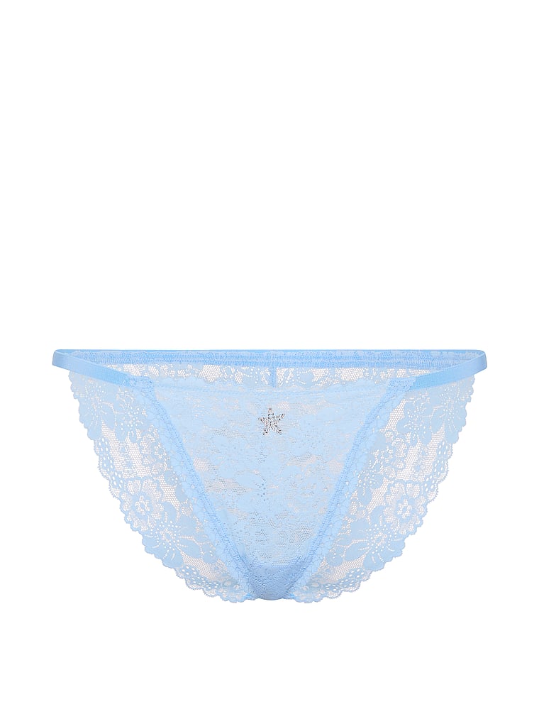 PINK PINK Wink™ String Bikini Panty, Blue Dancer W/ Starfish Graphic, offModelFront, 3 of 4