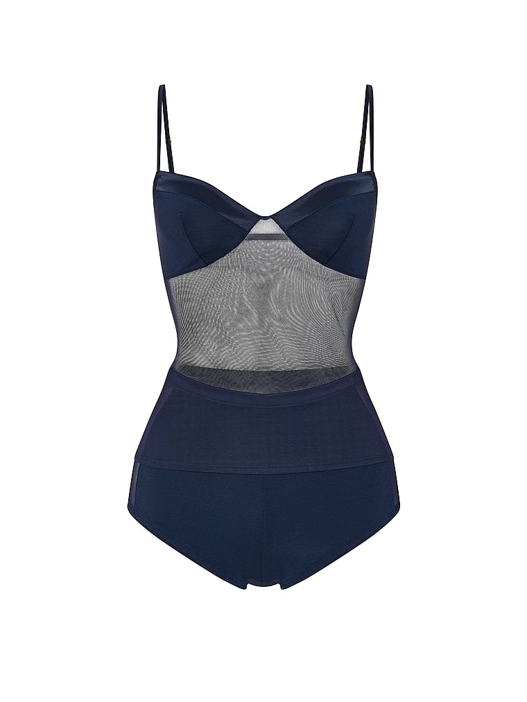 Victoria's Secret, Very Sexy Sheer Reveal Modal & Mesh Cami Set, Soirée Blue, offModelFront, 3 of 3