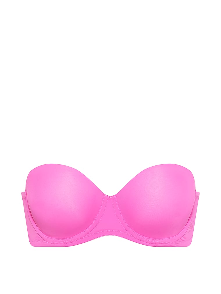 PINK Wear Everywhere™ Push-Up Strapless Bra, Sizzling Strawberry, offModelFront, 4 of 5