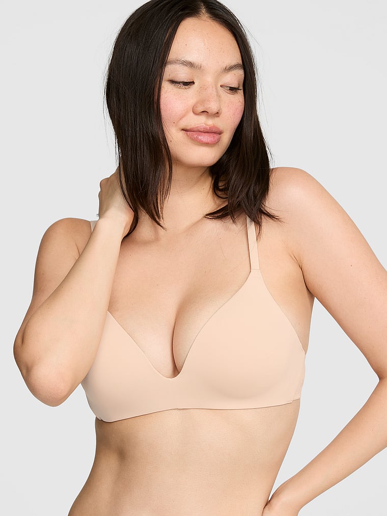 PINK Wear Everywhere Wear Everywhere™ Push-Up Wireless Bra, Marzipan, onModelFront, 3 of 5