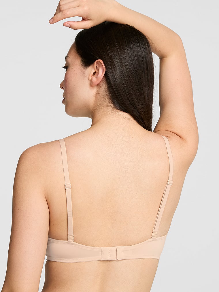 PINK Wear Everywhere™ Lightly Lined Full Coverage T-Shirt Bra, Marzipan, onModelBack, 2 of 3