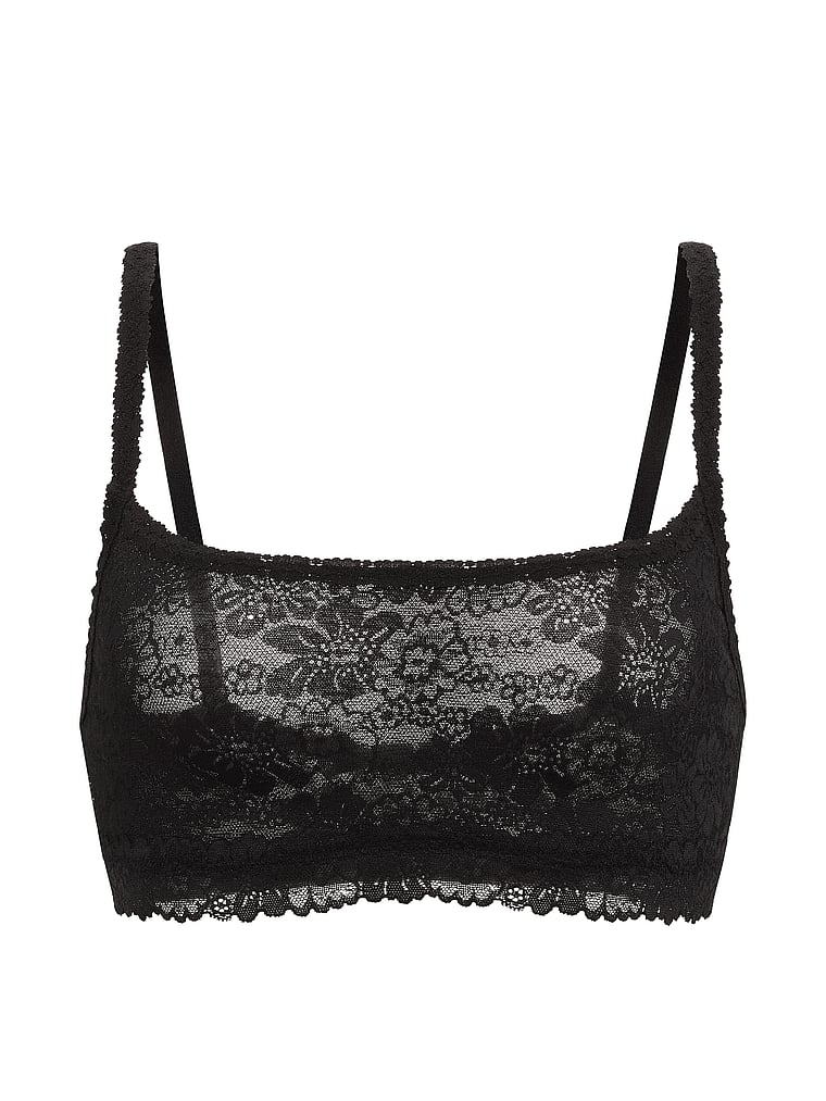 PINK Wink PINK Wink™ Unlined Scoop Bralette, Black, offModelFront, 3 of 3