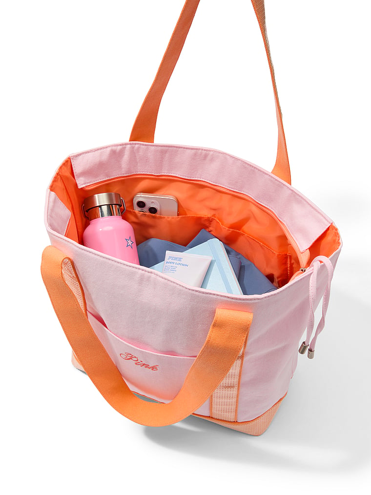 PINK Sequin Canvas Tote Bag, Pink, detail, 4 of 4