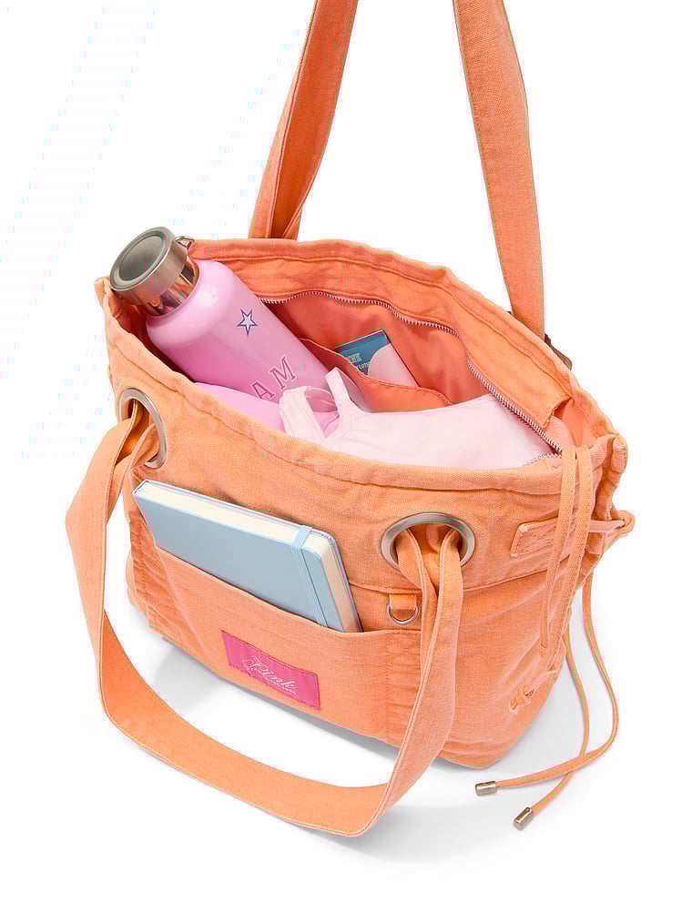 Canvas Flat-Bottom Tote Bag