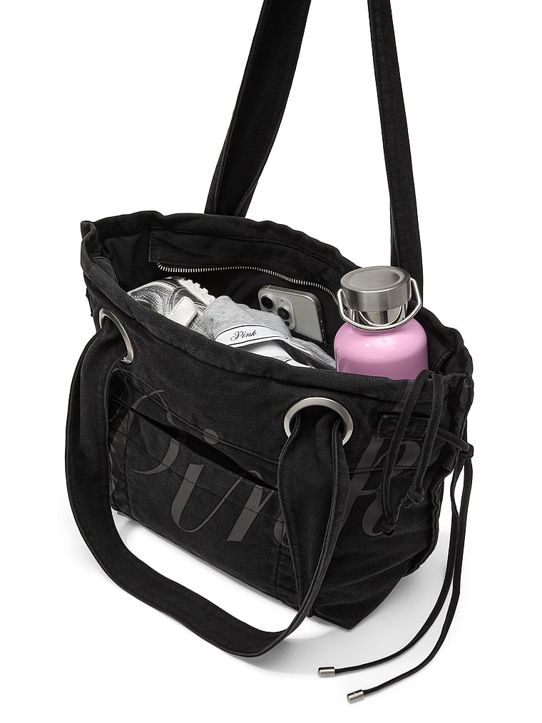 Canvas Flat-Bottom Tote Bag