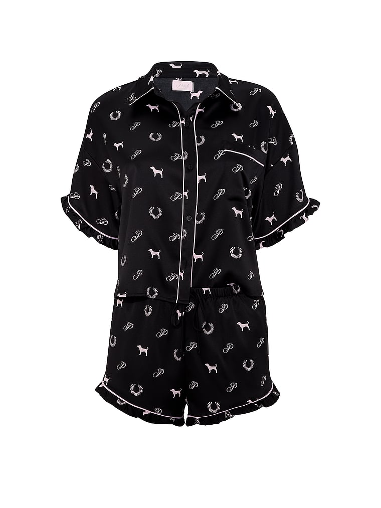 GRWPINK™ Satin Short-Sleeve and Shorts Pajama Set