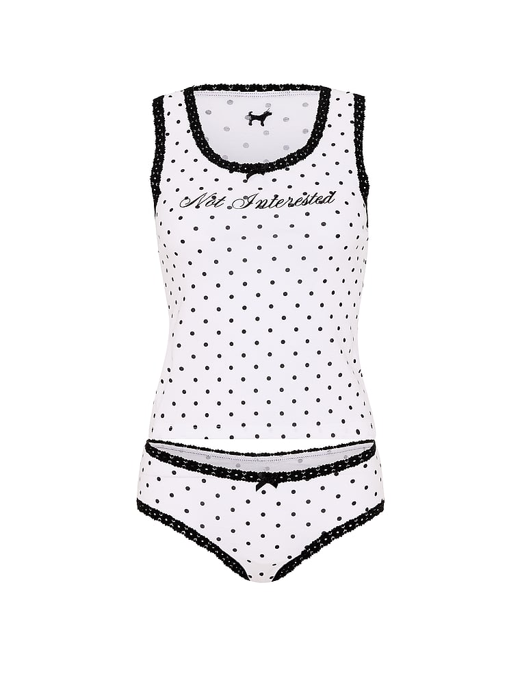 Lace-Trim Tank Top & Panty Set