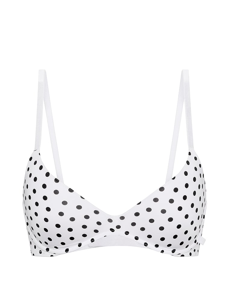 Victoria's Secret, Victoria's Secret Sexy Tee Smooth Wireless Push-Up Bra, White Dots, offModelFront, 4 of 4