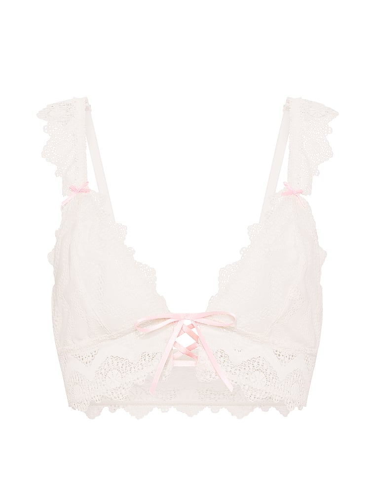 PINK Wink PINK Wink™ Unlined High-Low Triangle Bralette, Coconut White, offModelFront, 3 of 3