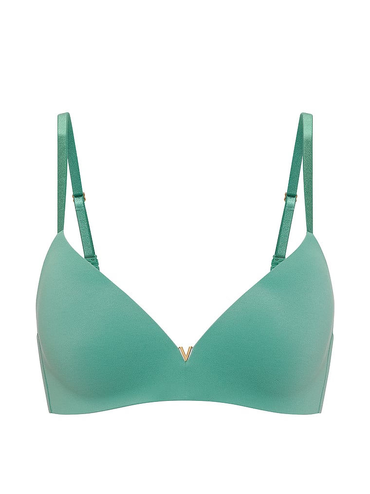 Victoria's Secret, Love Cloud Wireless Push-Up Bra, Gentle Green, offModelFront, 4 of 4