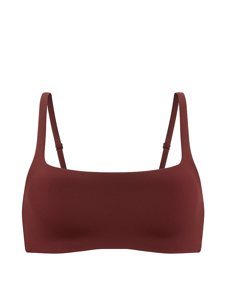 Victoria's Secret, Body by Victoria Luxe Contour Scoop Lightly Lined Bra, Cherrywood, offModelFront, 3 of 3