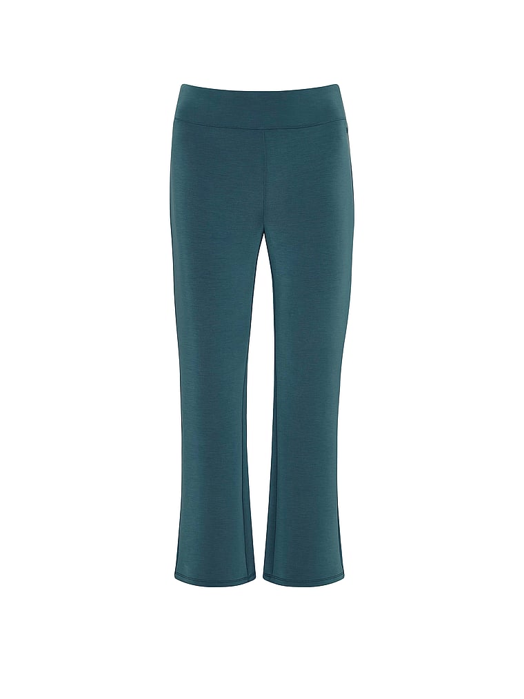 Victoria's Secret, VSX Featherweight Knit Kick Flare Pant, Teal Haze, offModelFront, 3 of 3